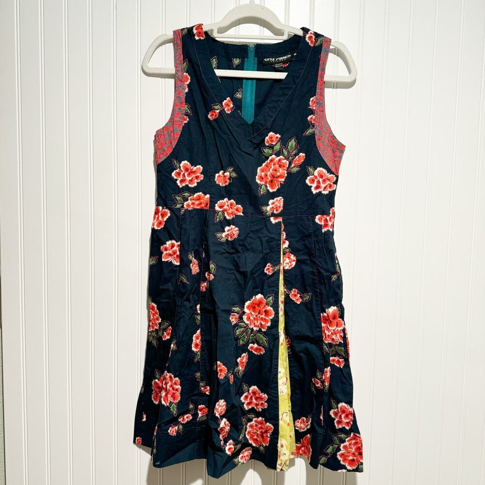 Vintage Little Journeys Cotton Floral Dress Sleeveless 90s Y2K Size Medium